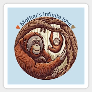 Orangutans mother and child Sticker